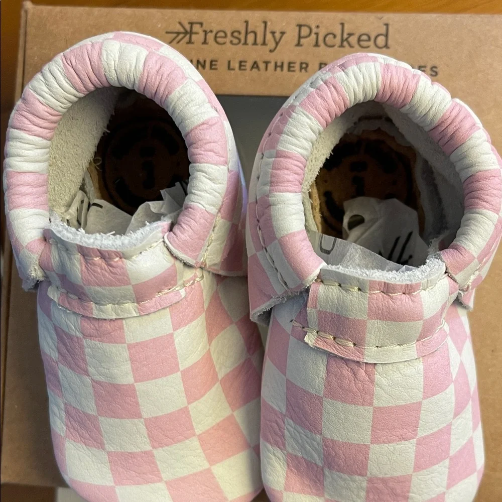 Freshly Picked City Mocc - Pink and White Check